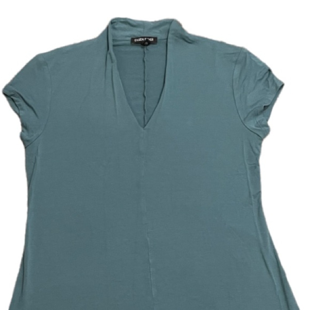 Eileen Fisher Jersey Dress Short Sleeve V Neck Size Small - Picture 2 of 8